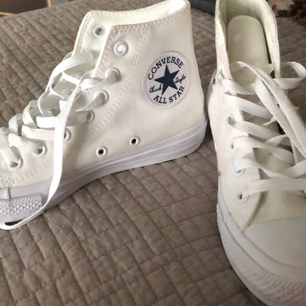 Converse white high tops